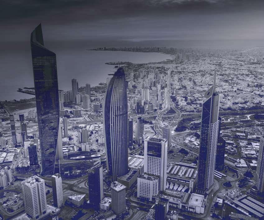 Aerial view of Kuwait City and the Gulf